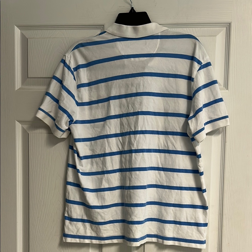 Chaps White Polo with Blue Stripes - Picture 8 of 12